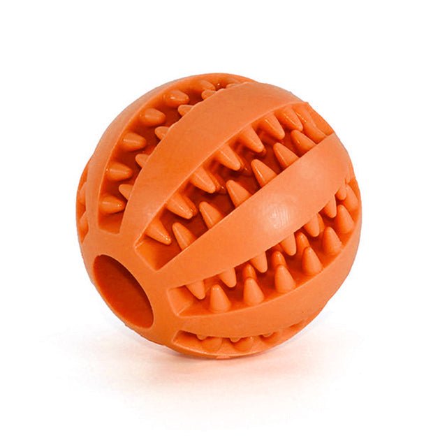 Natural Rubber Dog Chew Ball — Textured Treat Dispenser for Teeth Cleaning