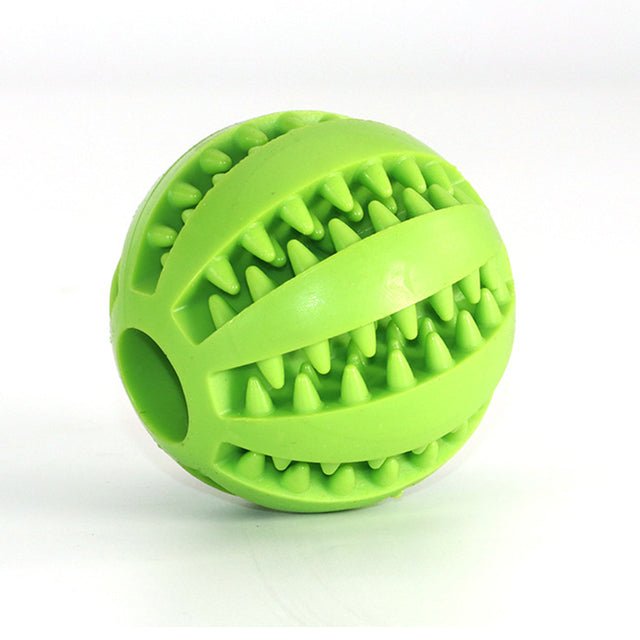 Natural Rubber Dog Chew Ball — Textured Treat Dispenser for Teeth Cleaning