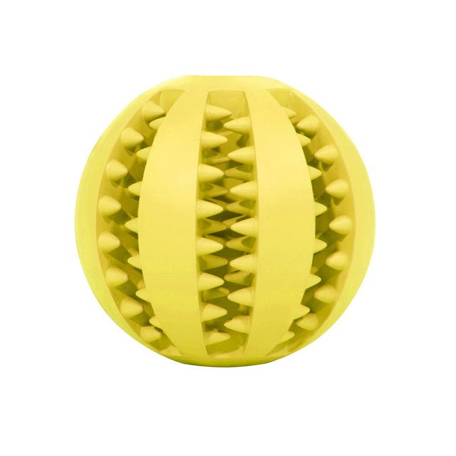 Natural Rubber Dog Chew Ball — Textured Treat Dispenser for Teeth Cleaning