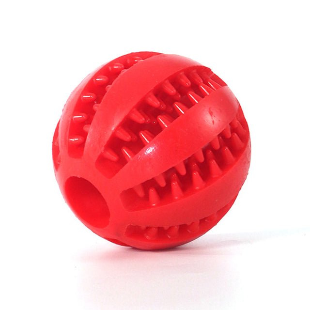 Natural Rubber Dog Chew Ball — Textured Treat Dispenser for Teeth Cleaning