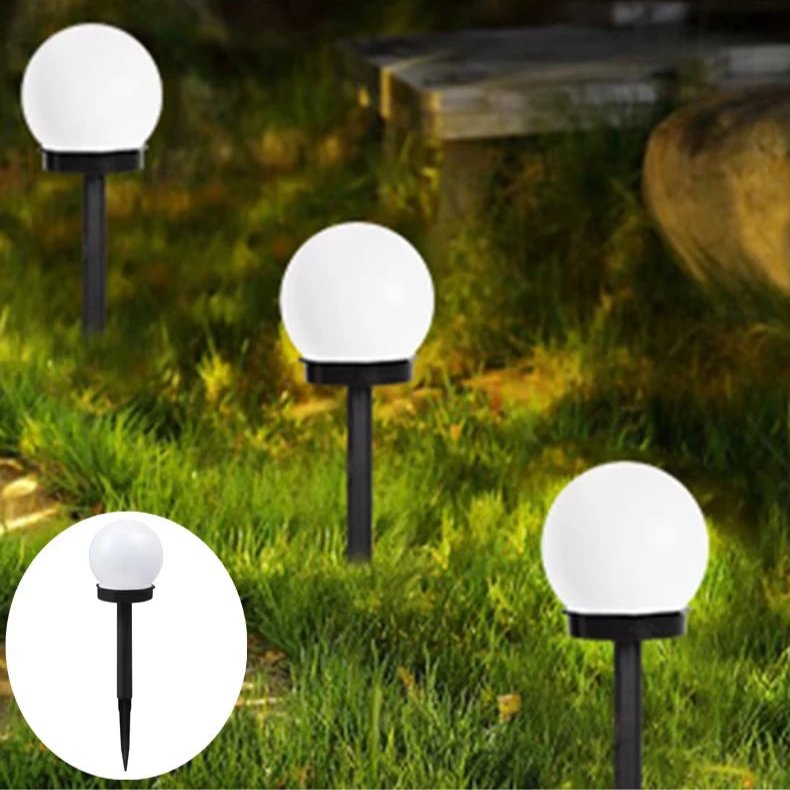 Solar Globe Pathway Light — 14" Dusk-to-Dawn LED Stake, IP65, Outdoor