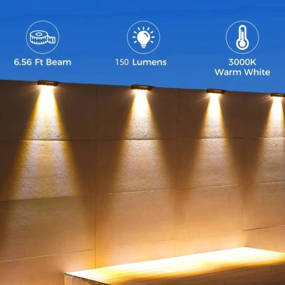 Solar Accent Lights 2-Pack — Dual Brightness 150 Lumens LED, Dusk-to-Dawn, IP44