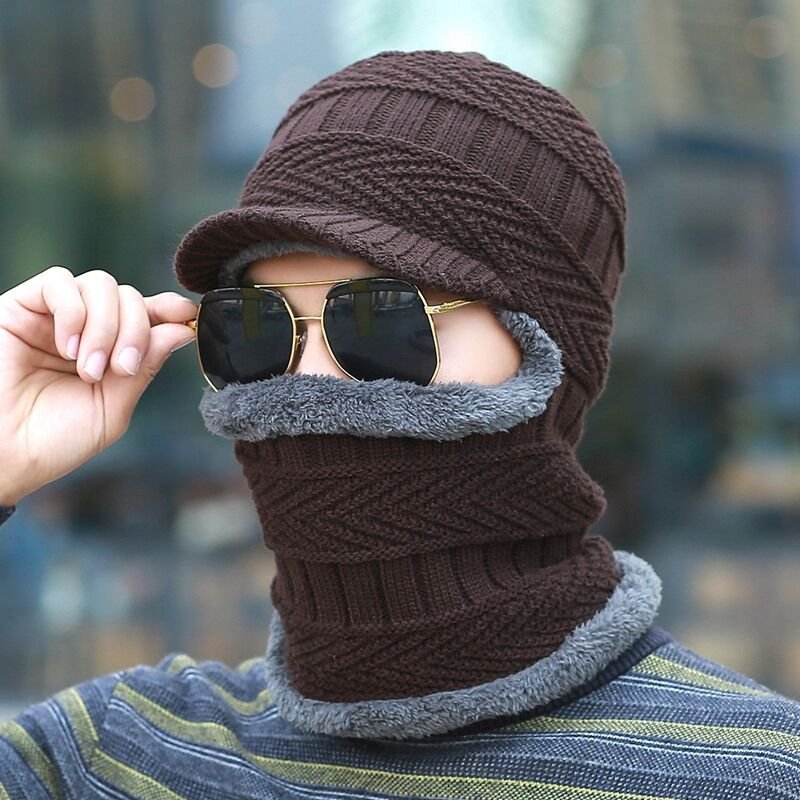 Convertible Winter Hat, Woolly Lined, Wearable as Cap, Scarf, or Face Cover