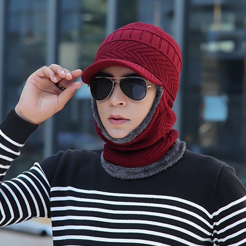 Convertible Winter Hat, Woolly Lined, Wearable as Cap, Scarf, or Face Cover