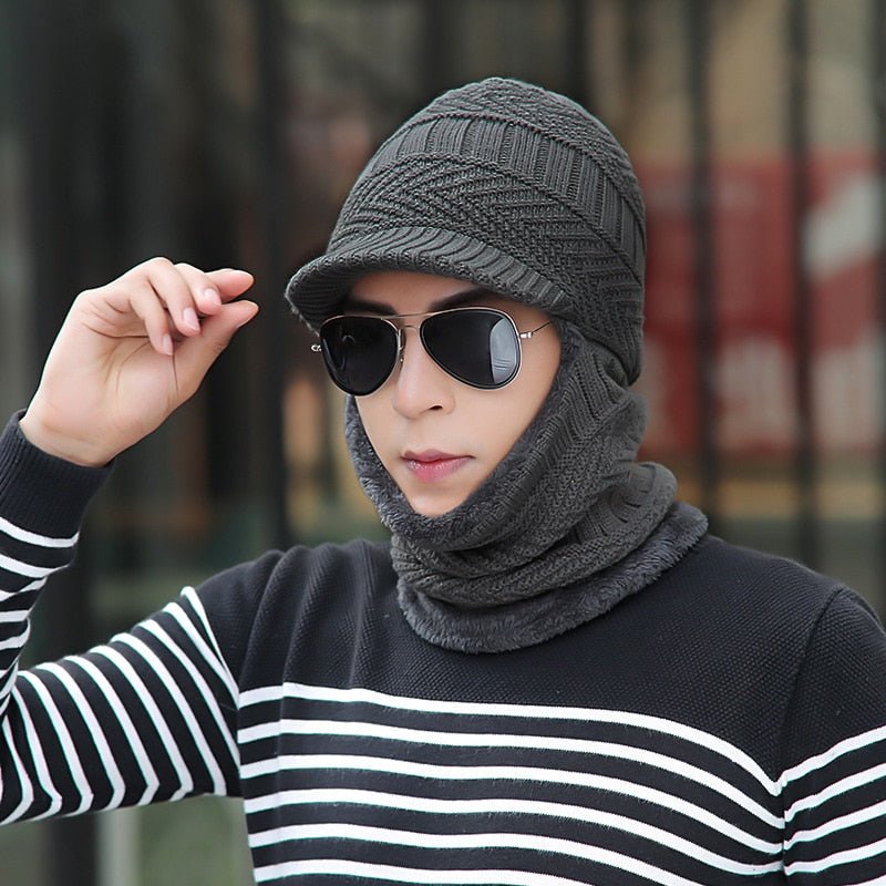 Convertible Winter Hat, Woolly Lined, Wearable as Cap, Scarf, or Face Cover