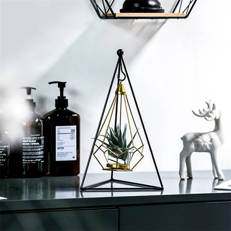 Hanging Diamond Candle Holder — Nordic Geometric Metal Frame