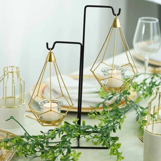 Hanging Diamond Candle Holder — Nordic Geometric Metal Frame