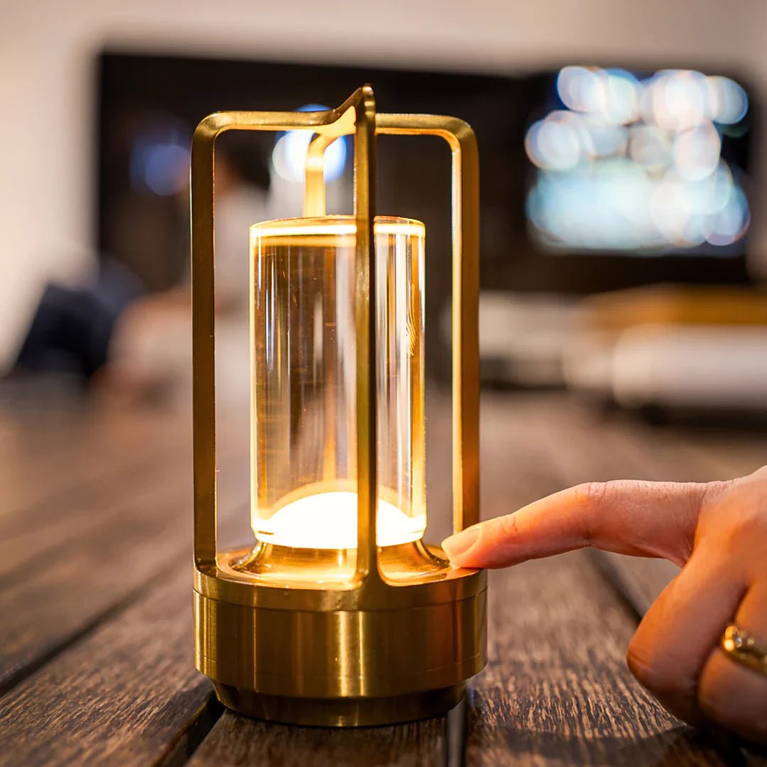 Cordless Crystal Table Lamp — Dimmable LED, USB Rechargeable, 3 Light Modes, 7"