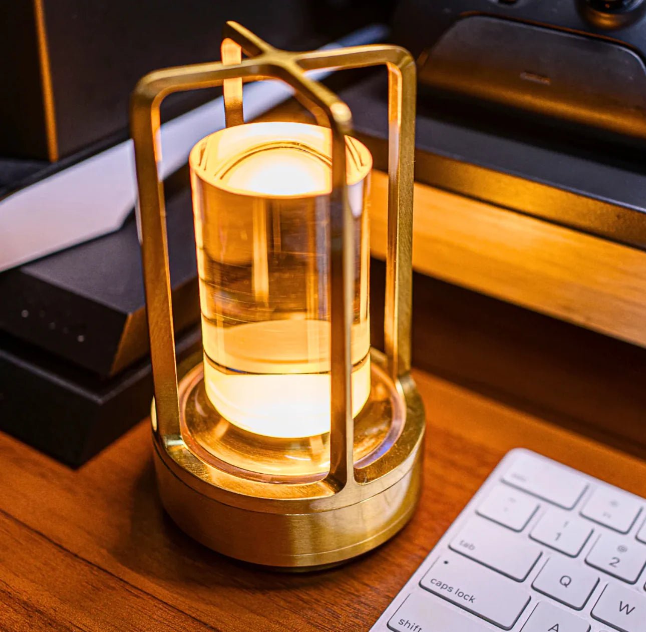 Cordless Crystal Table Lamp — Dimmable LED, USB Rechargeable, 3 Light Modes, 7"