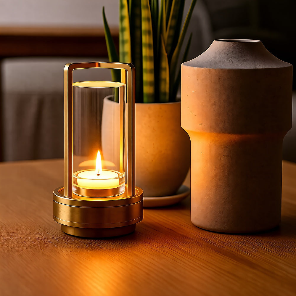 Cordless Crystal Table Lamp — Dimmable LED, USB Rechargeable, 3 Light Modes, 7"