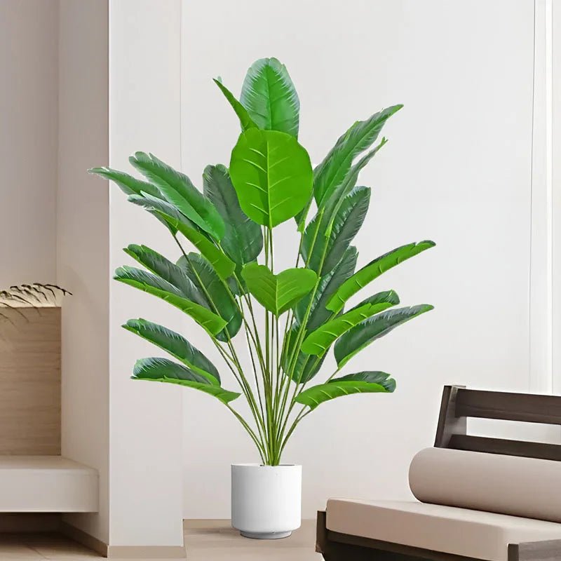 Faux Banana Plant — 41" UV-Resistant Silk Tree with 34 Leaves, Indoor/Outdoor
