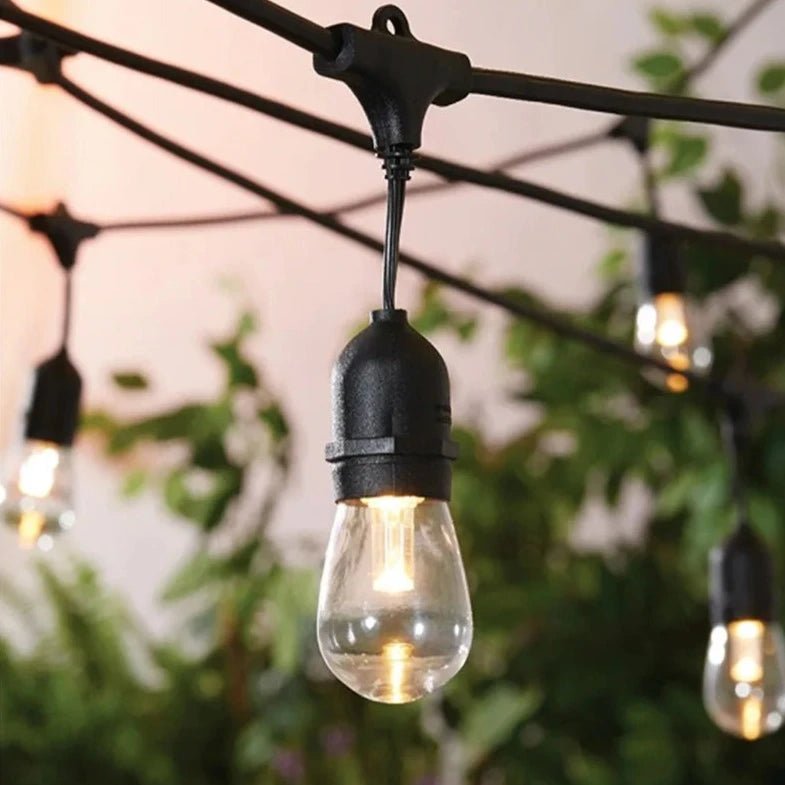 Vintage Edison String Lights — 20 LED Bulbs, 32 ft, Dimmable, IP44, Indoor/Outdoor