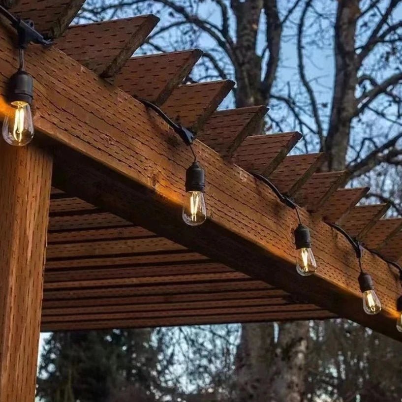 Vintage Edison String Lights — 20 LED Bulbs, 32 ft, Dimmable, IP44, Indoor/Outdoor