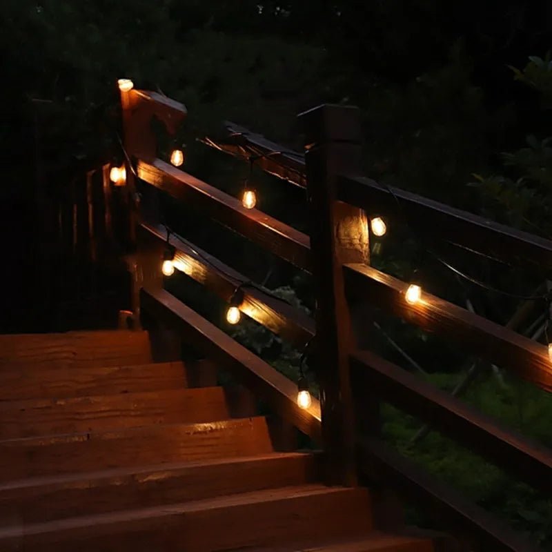 Vintage Edison String Lights — 20 LED Bulbs, 32 ft, Dimmable, IP44, Indoor/Outdoor