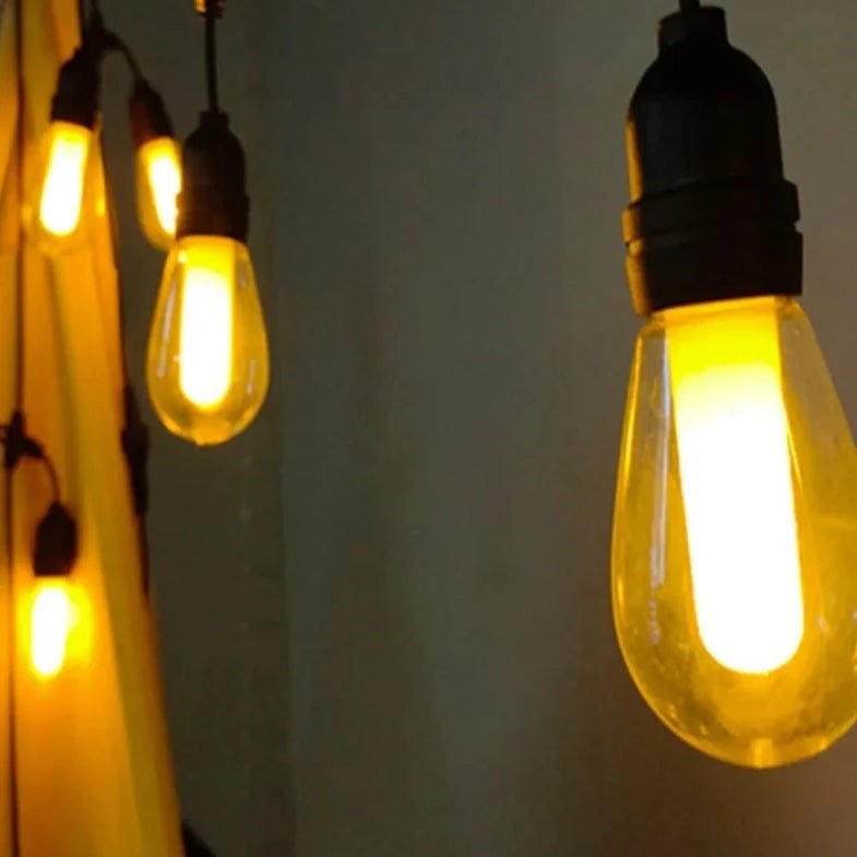Vintage Edison String Lights — 20 LED Bulbs, 32 ft, Dimmable, IP44, Indoor/Outdoor