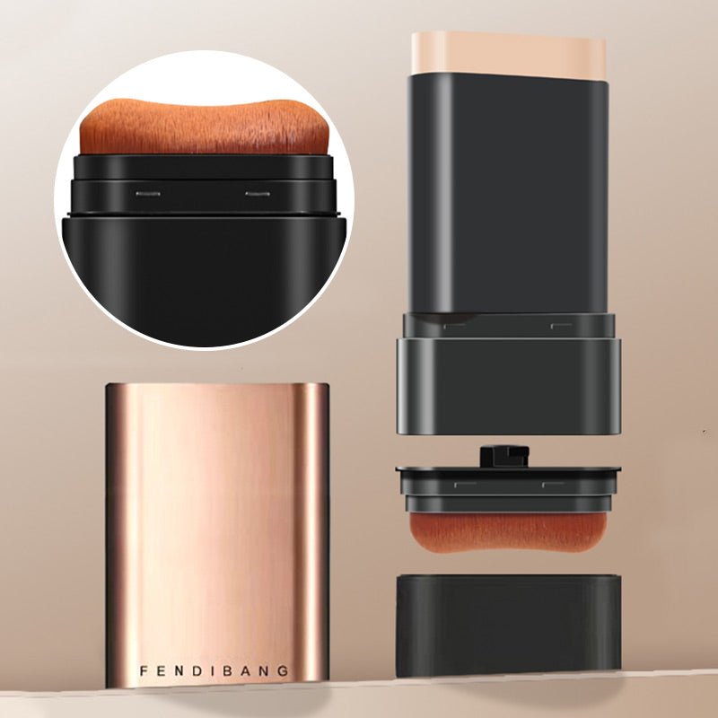Matte Foundation Stick with Built-In Brush — Buildable Natural Coverage, 2 Shades, 12g