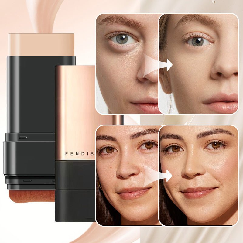 Matte Foundation Stick with Built-In Brush — Buildable Natural Coverage, 2 Shades, 12g