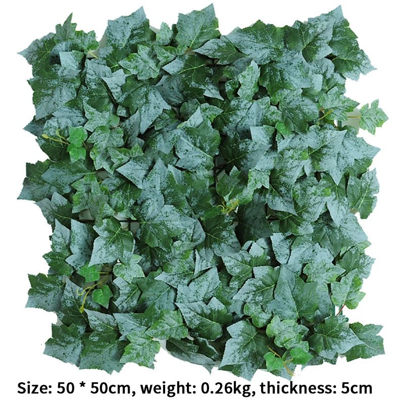 Artificial Plant Wall Panel — 19" Square Greenery Backdrop, Silk Resin PVC, Indoor Decor