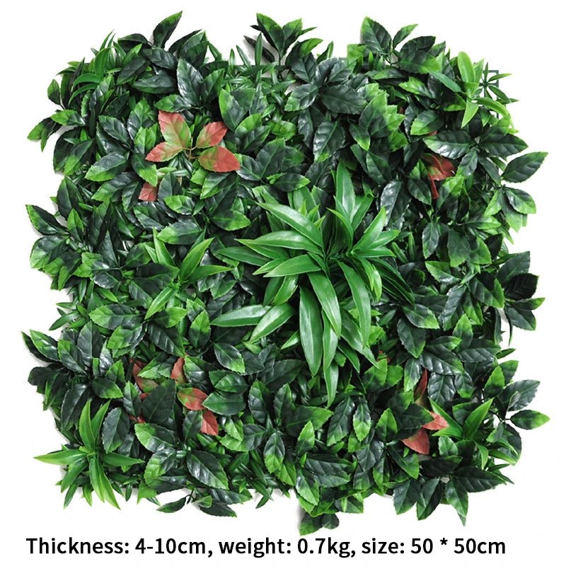 Artificial Plant Wall Panel — 19" Square Greenery Backdrop, Silk Resin PVC, Indoor Decor