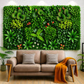 Artificial Plant Wall Panel — 19" Square Greenery Backdrop, Silk Resin PVC, Indoor Decor