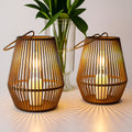 Solar Rattan Hanging Lantern — Boho LED Glow, Dusk-to-Dawn, IP65, Outdoor Garden