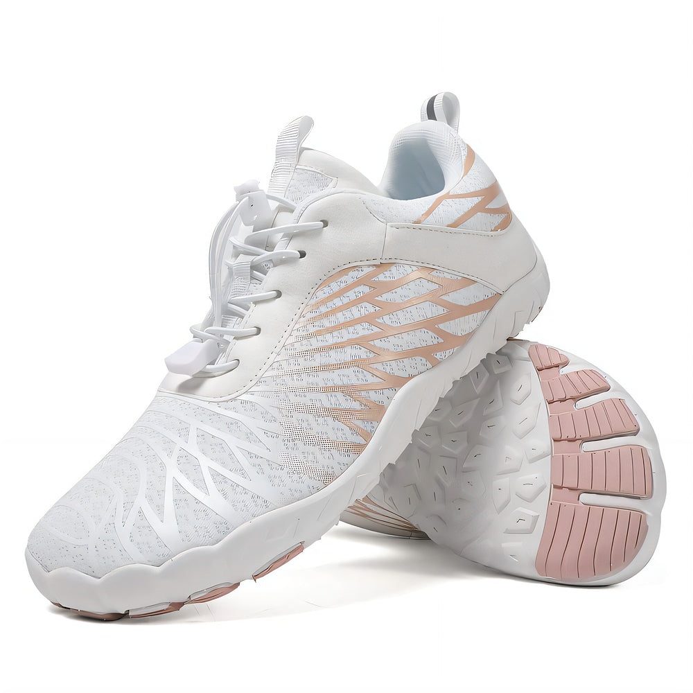 Alera Lightweight Athletic Shoes in Peach — Breathable Mesh Everyday Sneakers with Sculpted Outsole