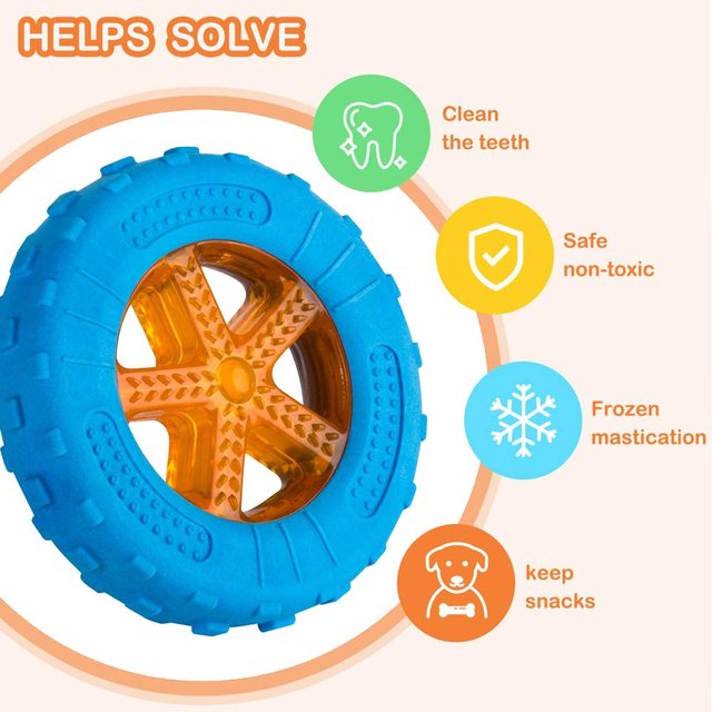 Interactive Dog Chew Toy — Natural Rubber Treat Dispenser with Teeth-Cleaning Texture