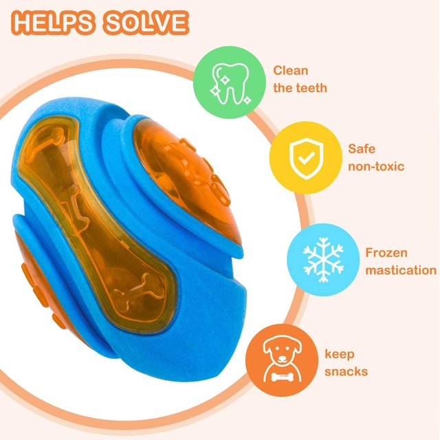 Interactive Dog Chew Toy — Natural Rubber Treat Dispenser with Teeth-Cleaning Texture