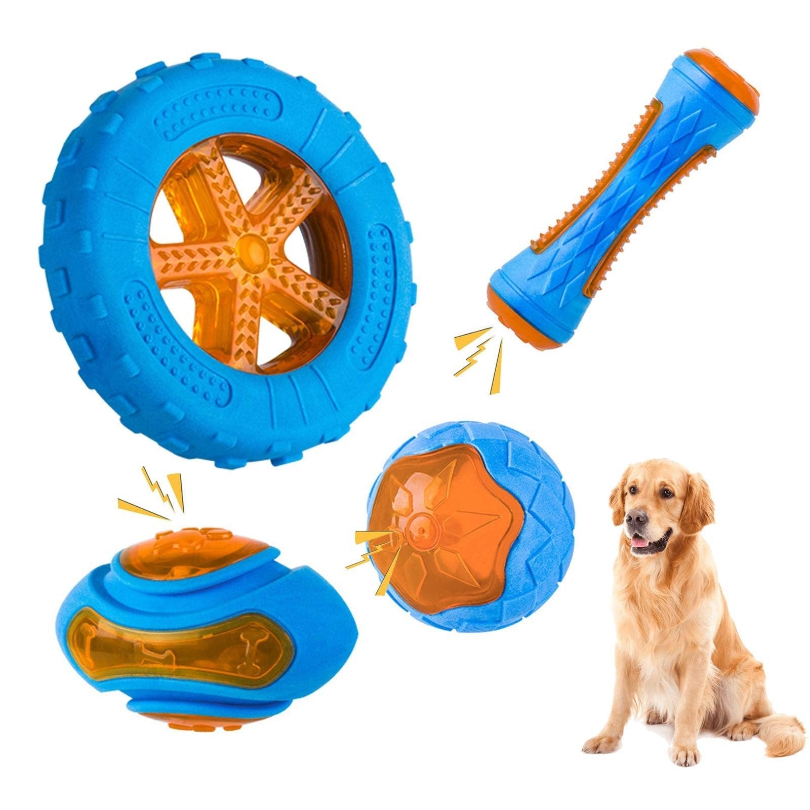 Interactive Dog Chew Toy — Natural Rubber Treat Dispenser with Teeth-Cleaning Texture