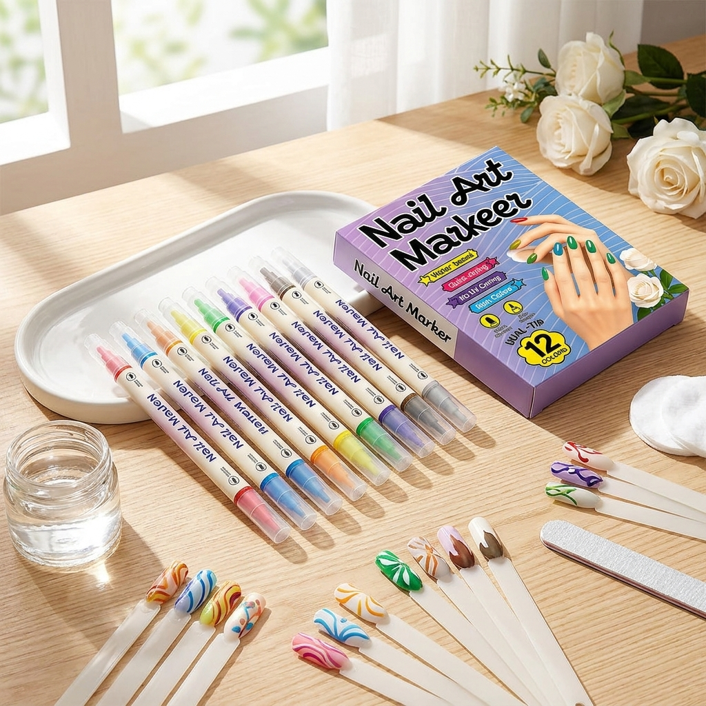 Dual-Tip Nail Art Marker Set - lifestyle image