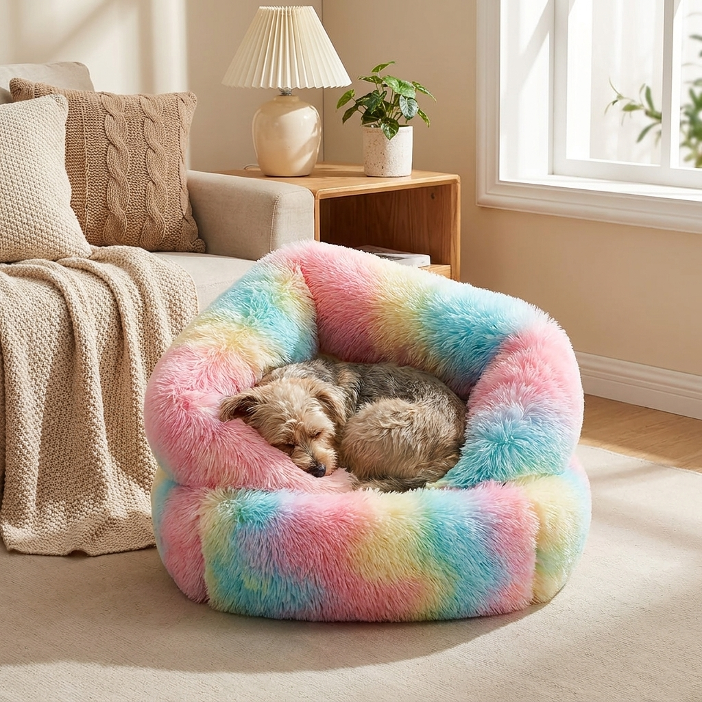 Plush Dog Bed - lifestyle image, in use