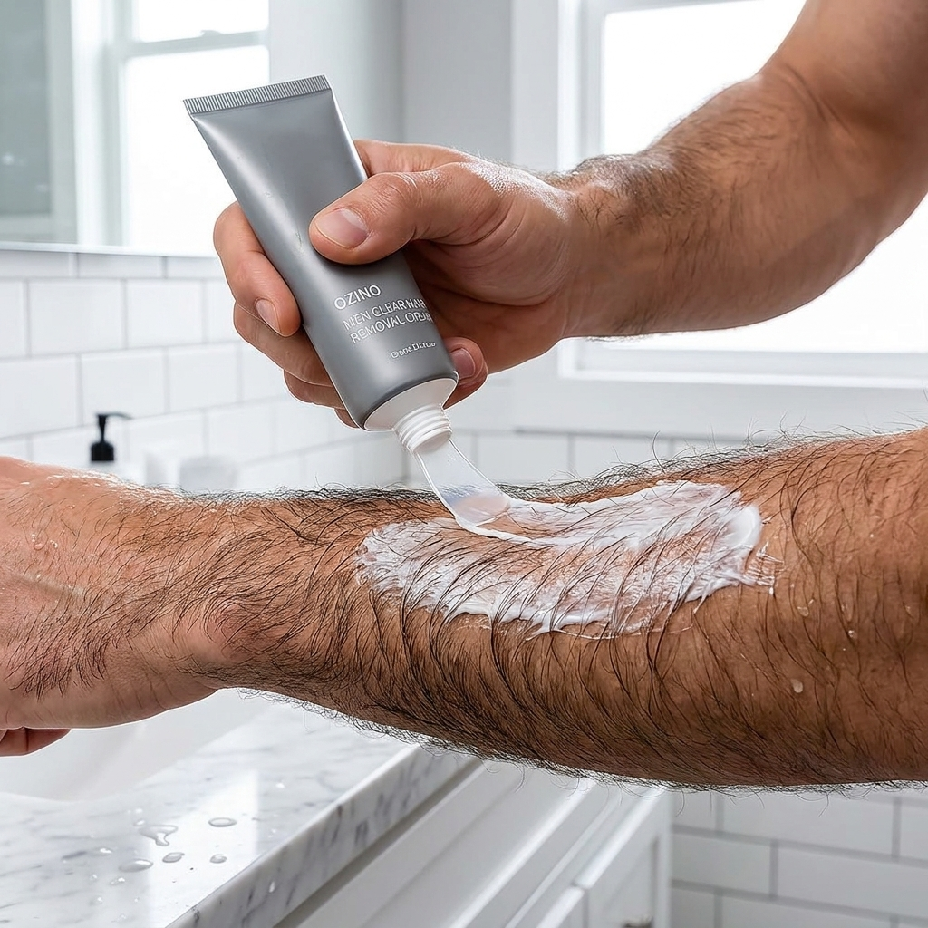 Men's Hair Removal Cream - lifestyle image, in use