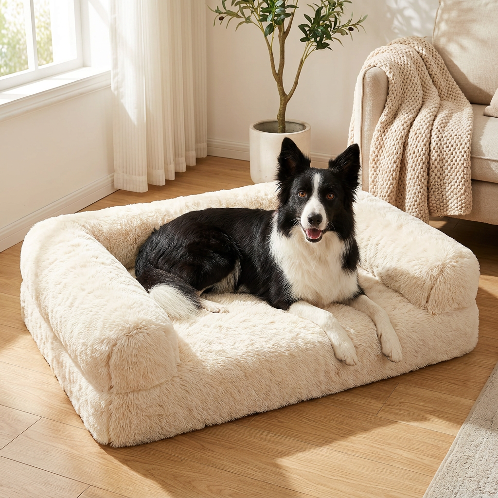 PupCouch Bolster Dog Bed - lifestyle image, in use