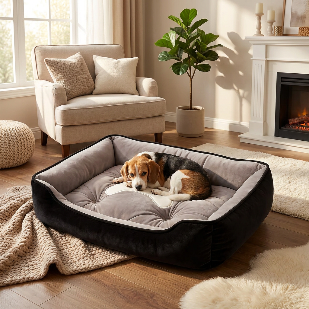 Snuggle Cuddler Dog Bed - lifestyle image, in use