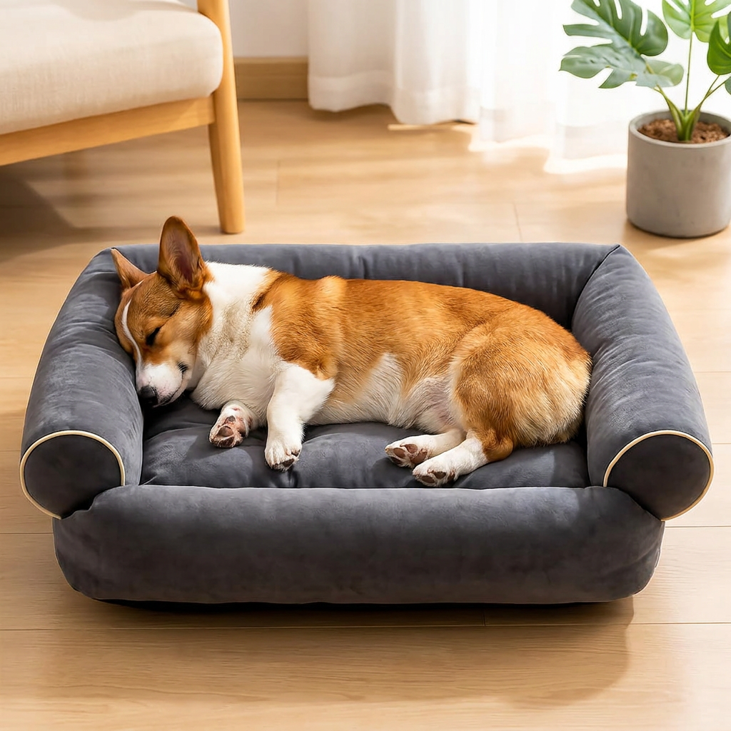 Deep Sleeper Bolster Dog Bed - lifestyle image, in use