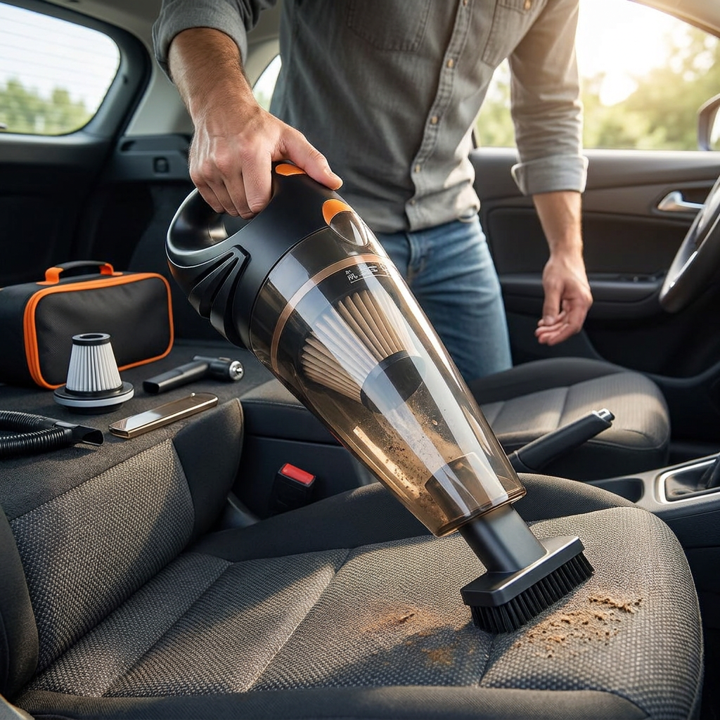 Cordless Car Vacuum Cleaner - lifestyle image, in use