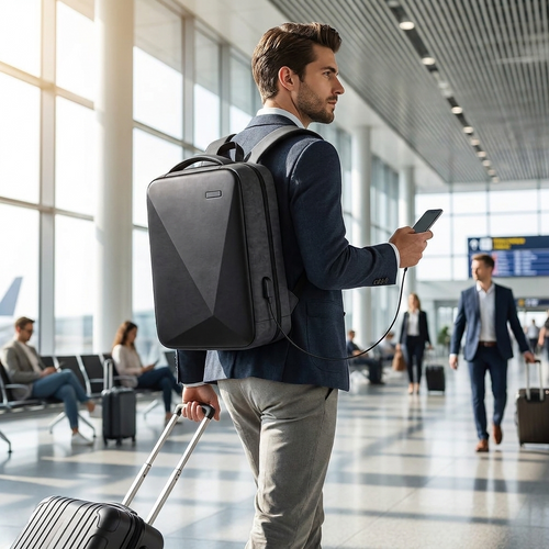 Anti-Theft Travel Backpack - lifestyle image, in use