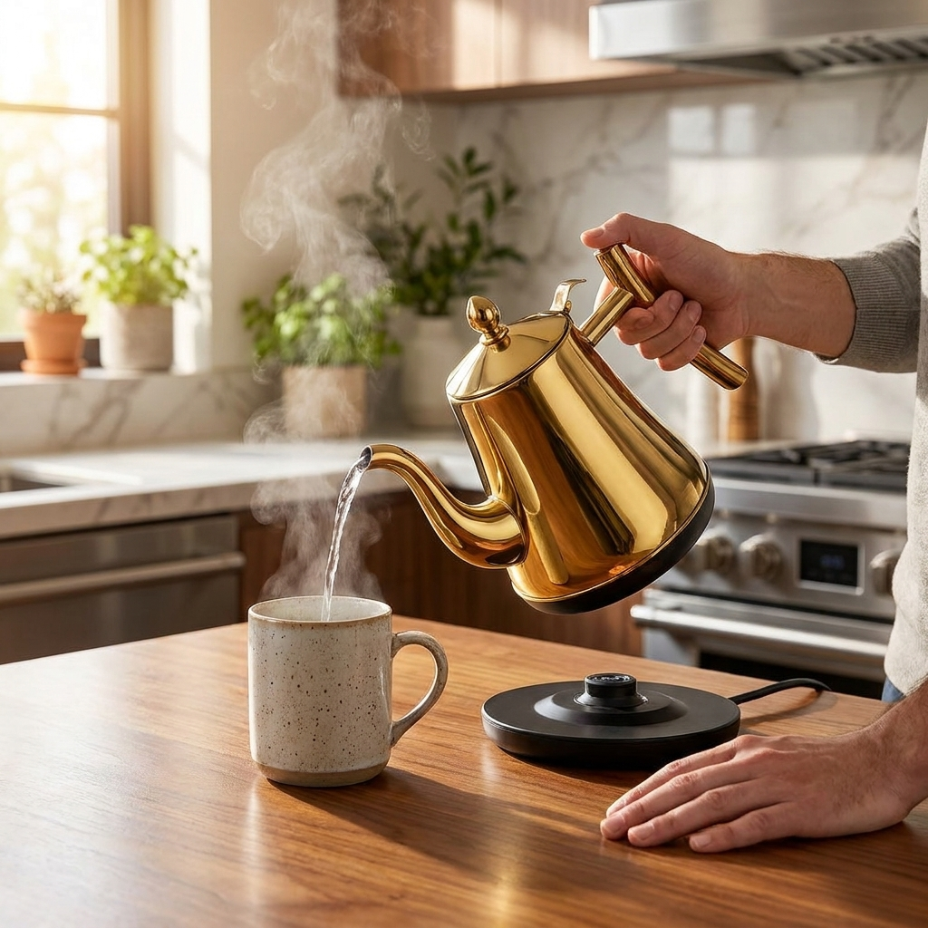 Electric Kettle - lifestyle image, in use
