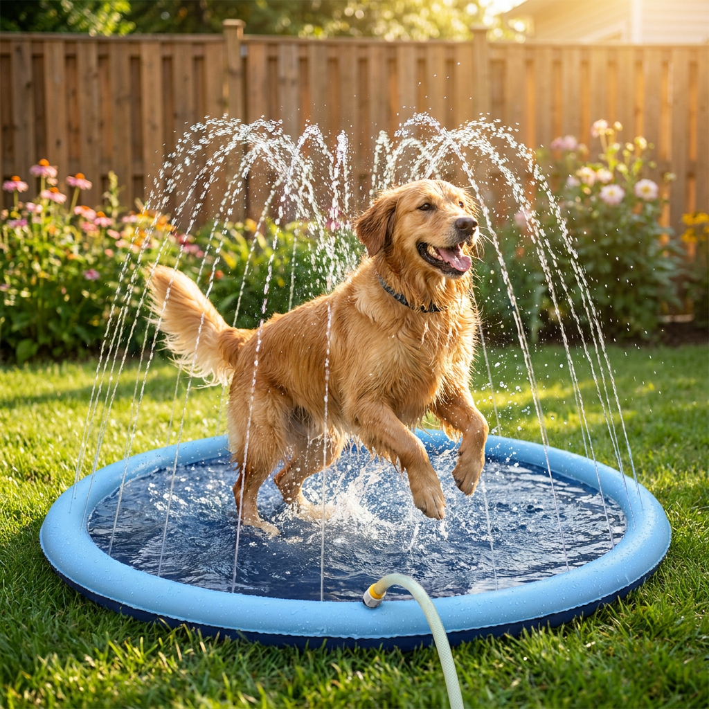 Dog Splash Pad - lifestyle image, in use