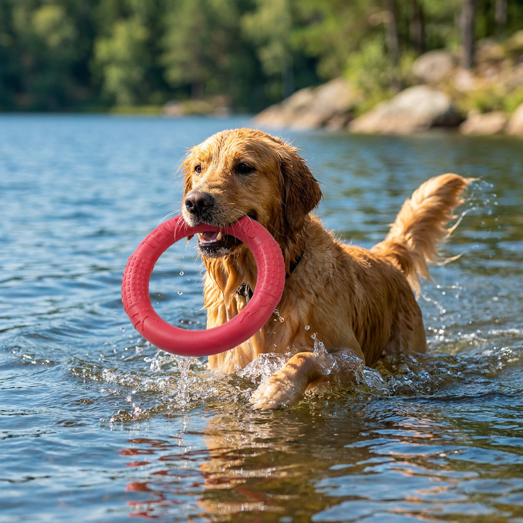 Dog Ring Toy - lifestyle image, in use