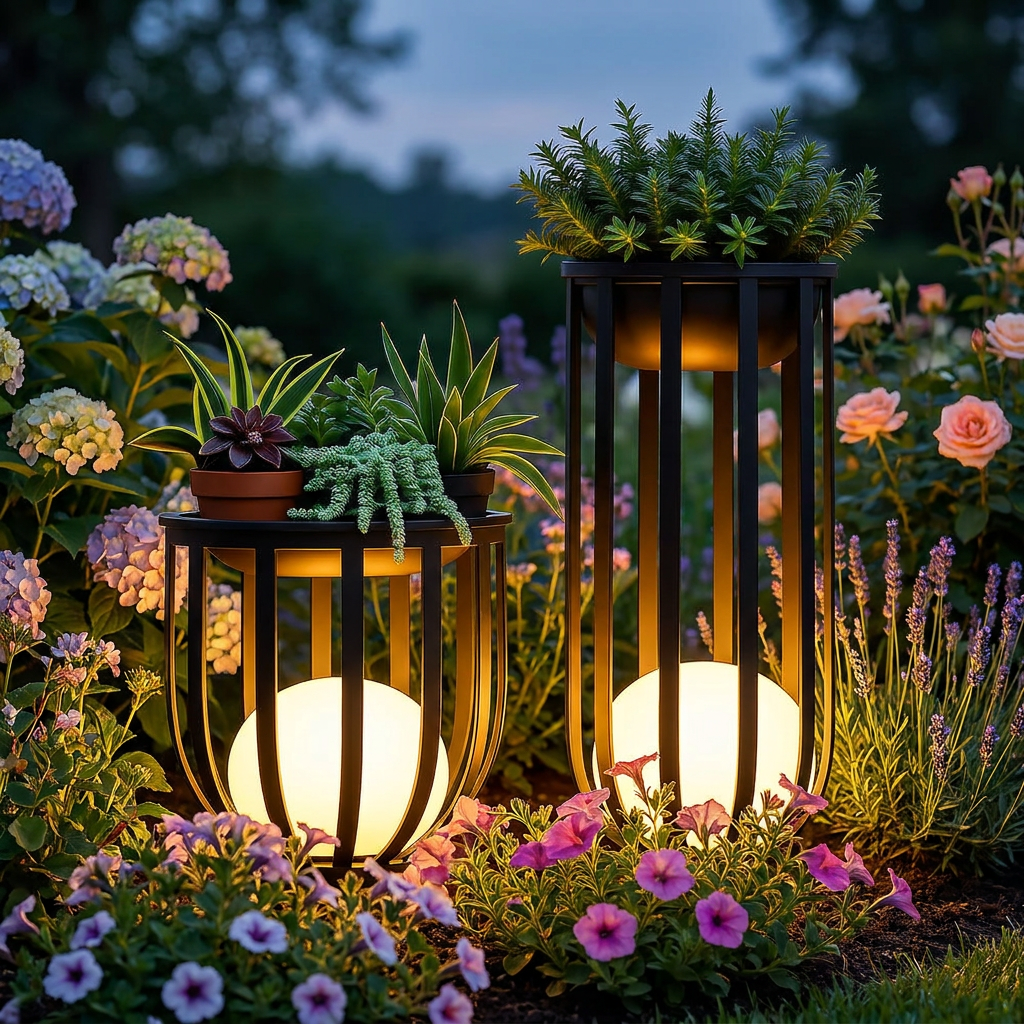 Solar Flower Stand Light - lifestyle