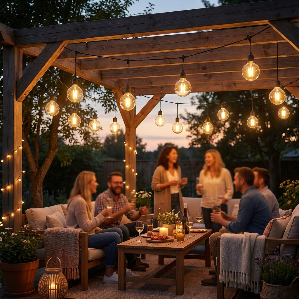 Solar Pendant String Lights - lifestyle