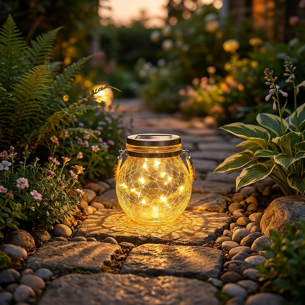 Solar Glass Globe Lantern - lifestyle