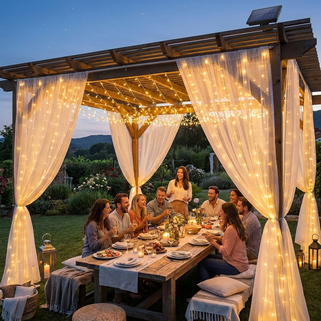 Solar Curtain Lights - lifestyle